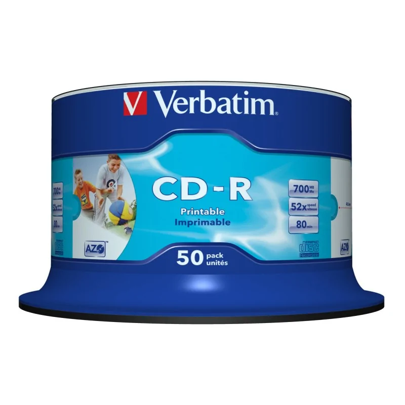 CD-R Verbatim AZO Wide Inkjet Printable 50 Units (50 Units)