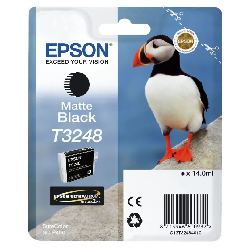 Original Ink Cartridge Epson C13T32484010 Black Matte back