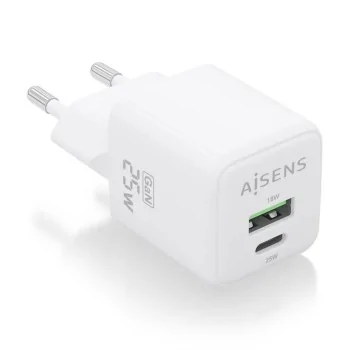 Wall Charger Aisens ASCH-25W2P014-W White Multicolour 25...