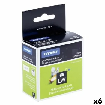 Printer Labels Dymo White Black 1000 Pieces 13 x 25 mm (6...