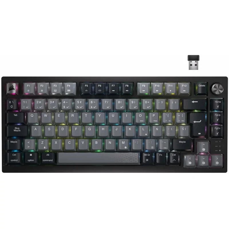 Wireless Keyboard Corsair K65 Plus Black Spanish Qwerty