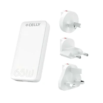 Wall Charger Celly TCTRAVELUNI65W White 65 W