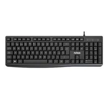 Keyboard Nilox NXKBE000013 Black Spanish Qwerty