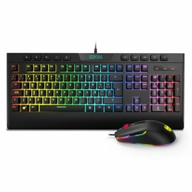 Keyboard with Gaming Mouse Krom Kalyos Black