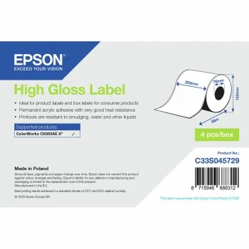 Printer Labels Epson C33S045729 White Shiny Ø 76,2 mm (1...