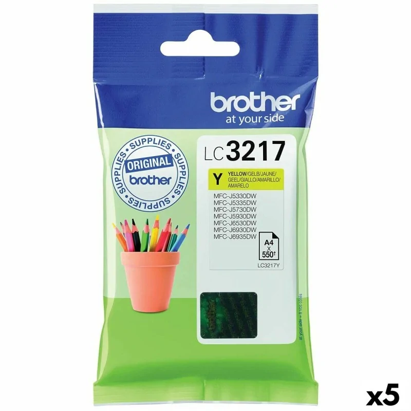 Original Ink Cartridge Brother LC3217 Yellow (5 Units)