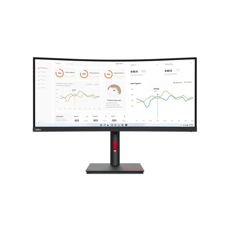 Monitor Lenovo ThinkVision T34W-30 34" 60 Hz 50-60 Hz Wide Quad HD