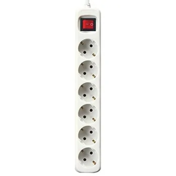 Power Socket - 6 Sockets with Switch Silver Electronics...