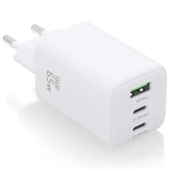 Wall Charger Aisens ASCH-65W3P041-W White Multicolour 65...