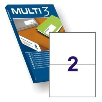 Printer Labels MULTI 3 White Upright 100 Sheets 500...