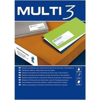 Printer Labels MULTI 3 White Upright 100 Sheets 52,5 x...