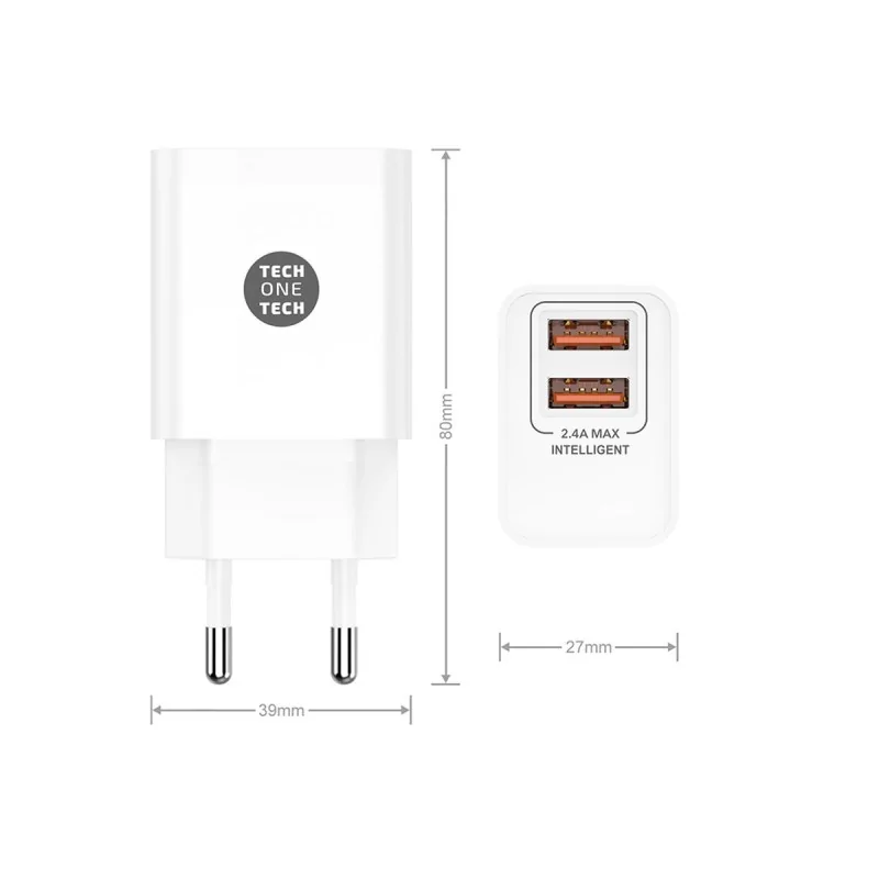 Wall Charger Tech One Tech TEC2401 White