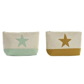 Toilet Bag DKD Home Decor Natural Mint Star Mustard...