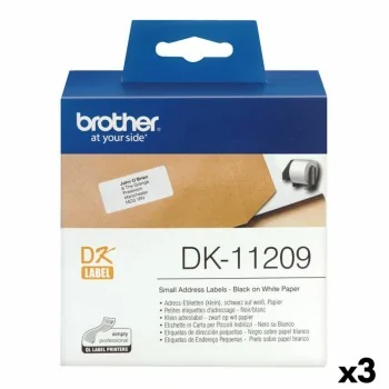 Printer Labels Brother DK-11209 Black/White 62 x 29 mm (3...