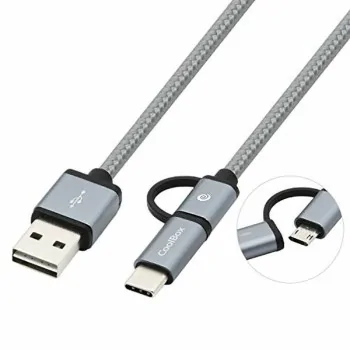 USB Cable to Micro USB and USB-C CoolBox COO-CAB-U2MC-GR...