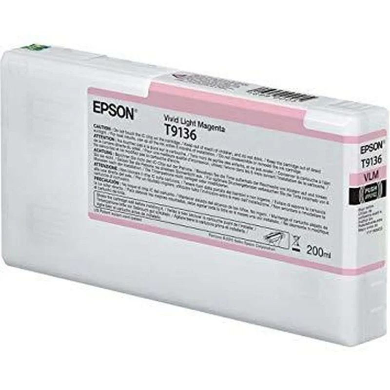 Original Ink Cartridge Epson T9136 Vivid Light Magenta Ink Cartridge (200ml) Light Magenta