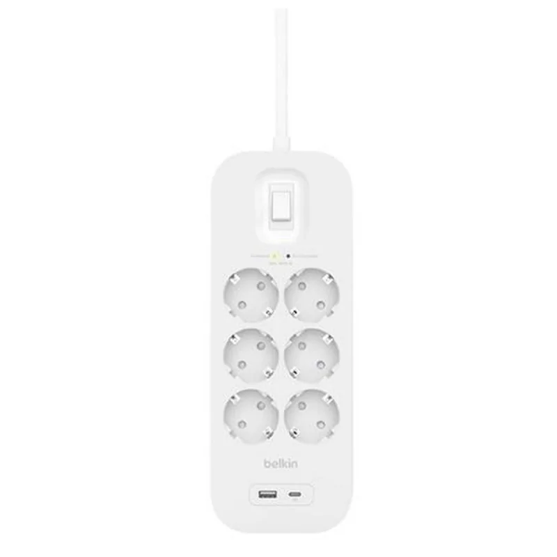 Power Socket - 6 Sockets with Switch Belkin Connect SRB002VF2M White