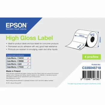 Printer Labels Epson C33S045718 White (1 Unit)