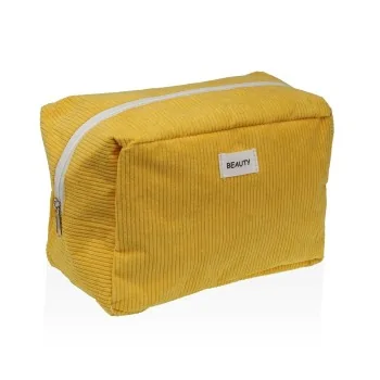 Travel Vanity Case Versa Corduroy Yellow 12 x 16 x 24 cm