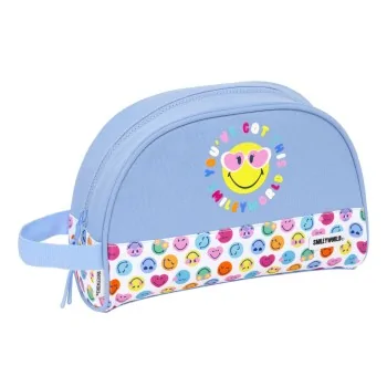 Travel Vanity Case Smiley Joyful Multicolour Light Blue...