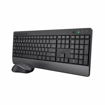 Keyboard and Mouse Trust Trezo Black Spanish Qwerty...