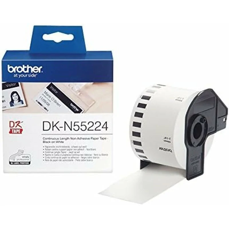 Continuous Thermal Paper Tape Brother DK-N55224 54 x 30,48 mm White Black/White