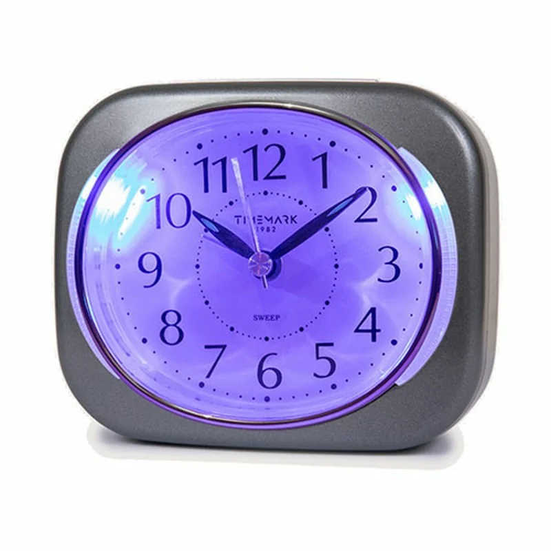 Analogue Alarm Clock Timemark 10 x 8,5 x 4 cm Grey Plastic