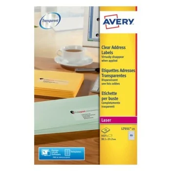 Adhesive labels Avery Transparent 210 x 297 mm 38,1 x...