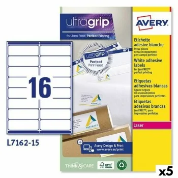 Printer Labels Avery L7162 White 15 Sheets 99,1 x 33,9 mm...