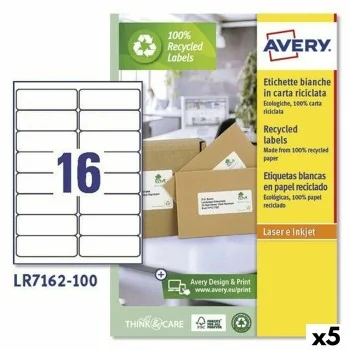 Printer Labels Avery LR7162 White 100 Sheets 99,1 x 33,9...