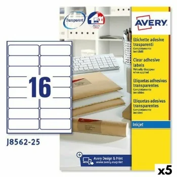 Printer Labels Avery J8562 25 Sheets 99,1 x 33,9 mm...