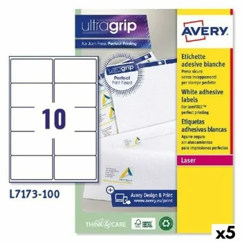 Printer Labels Avery L7173 White 100 Sheets 99,1 x 57 mm...