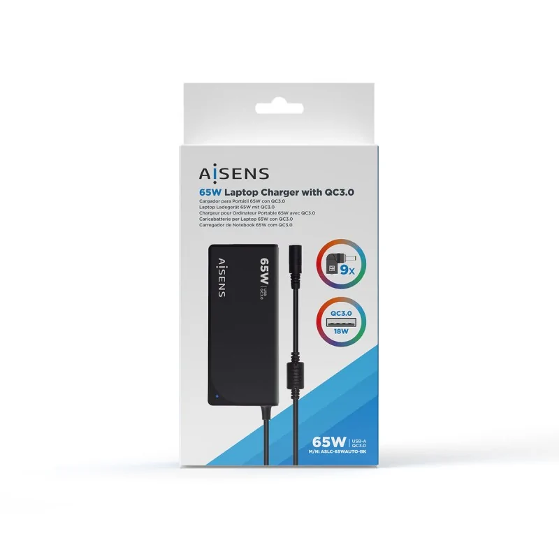 Laptop Charger Aisens ASLC-65WAUTO-BK 65 W