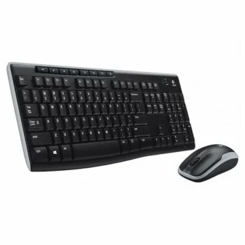 Keyboard and Wireless Mouse Logitech MK270 Black Spanish...