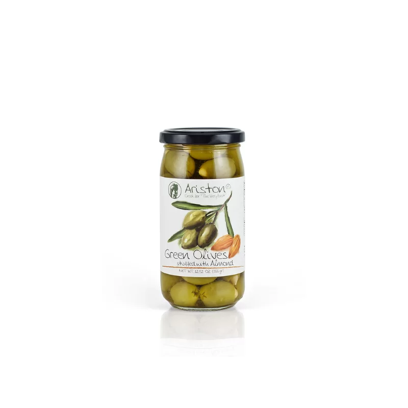 Ariston Green Olives Stuffed with Almonds 380 gr