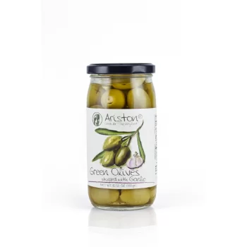 Ariston Green Olives Stuffed with Garlic 350 gr