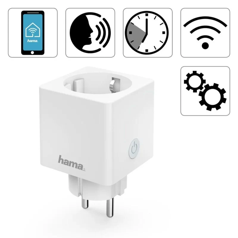 Smart Plug Hama Enchufe Inteligente WLAN (3680 W, Compatible con Alexa y  con Google Home, Sin