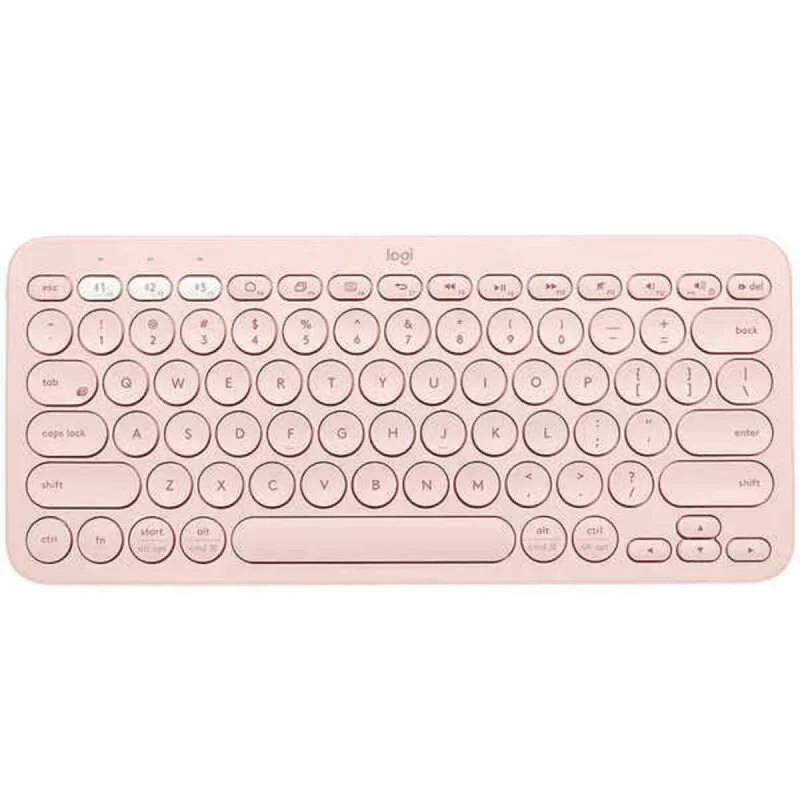 Pink QWERTY Spanish Logitech K380 Wireless Multi-Device Qwerty Spanish QZERTY Keyboard