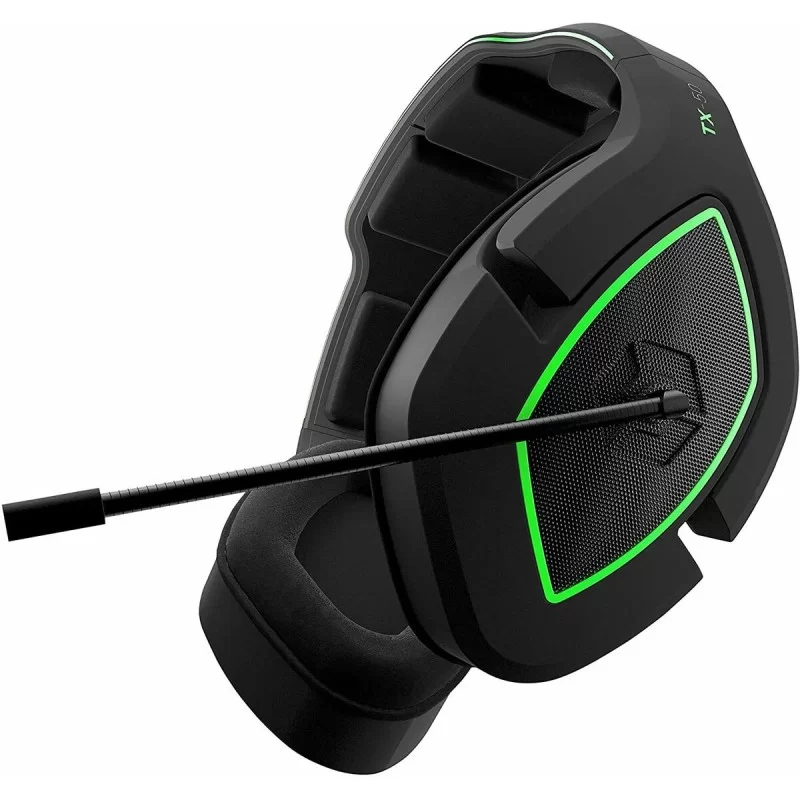 Black and green online headset