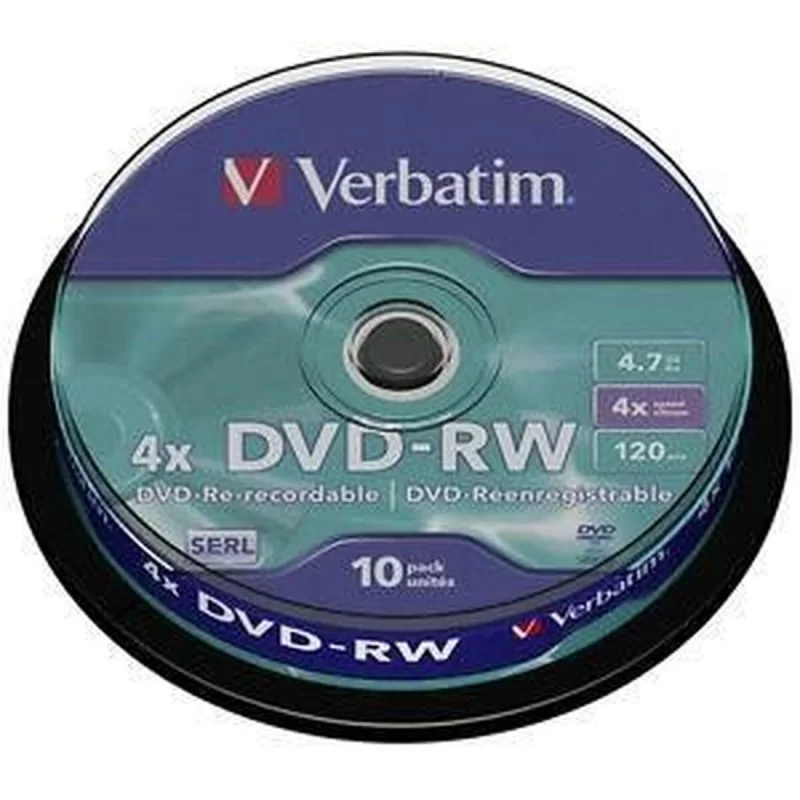 DVD-RW Verbatim 10 Units Black 4,7 GB 4x (10 Units)