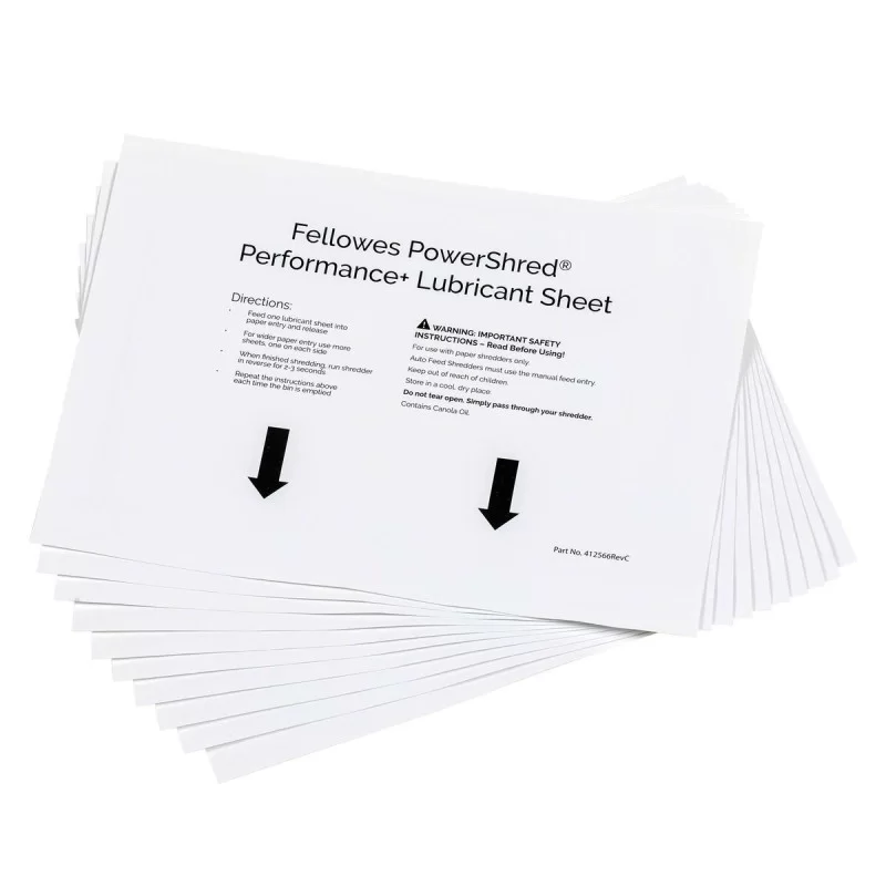 Lubricating Oil for Paper Shredder Fellowes 4025601 Sheets 10 Units White (10 Units)