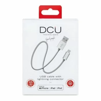 USB charger cable Lightning iPhone DCU Silver 1 m