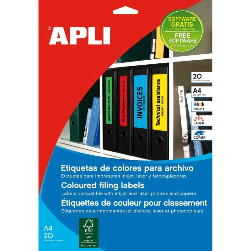 Printer Labels Apli Blue 190 x 61 mm