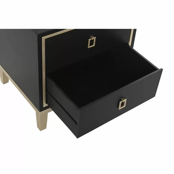 Nightstand DKD Home Decor Black Multicolour Golden Wood Metal 30 x 40 cm 50  x 40