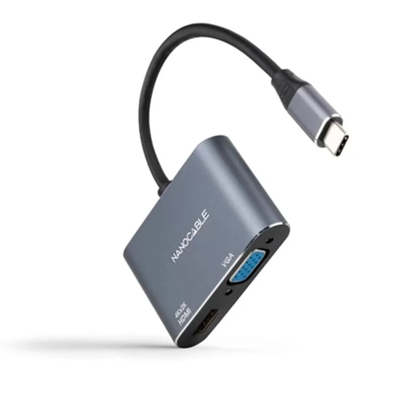 USB C to VGA/HDMI Adapter NANOCABLE 10.16.4303 4K Ultra HD