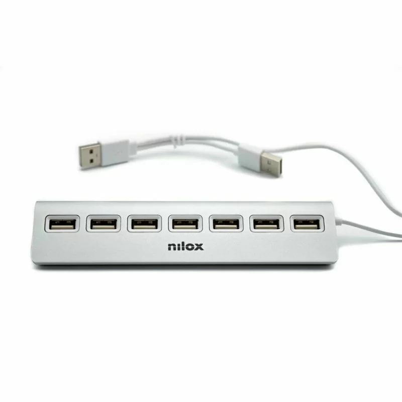 USB Hub Nilox NXHU7ALU2 Black Grey