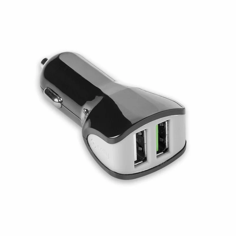 Car Charger Celly CC2USBTURBOBK Black