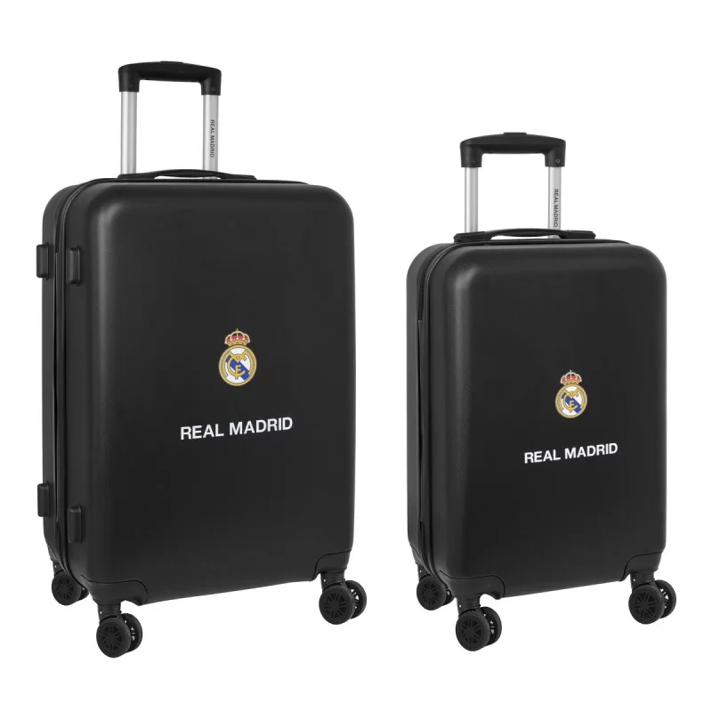 Set of suitcases Real Madrid C.F. + mediano 24 Trolley Navy Blue 40 x 63 x 26 cm (2 Pieces)
