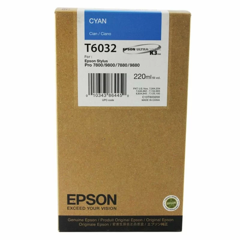 Original Ink Cartridge Epson C13T603200 Cyan