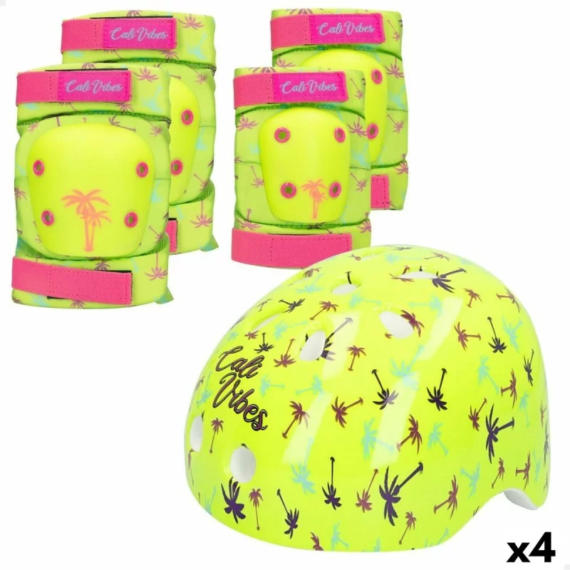 Sports Protection Set Colorbaby Neon Cali Vibes Yellow (4 Units)